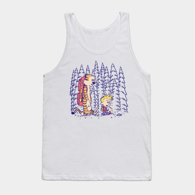 Let's Hiking with Calvin and Hobbes Tank Top by soggyfroggie